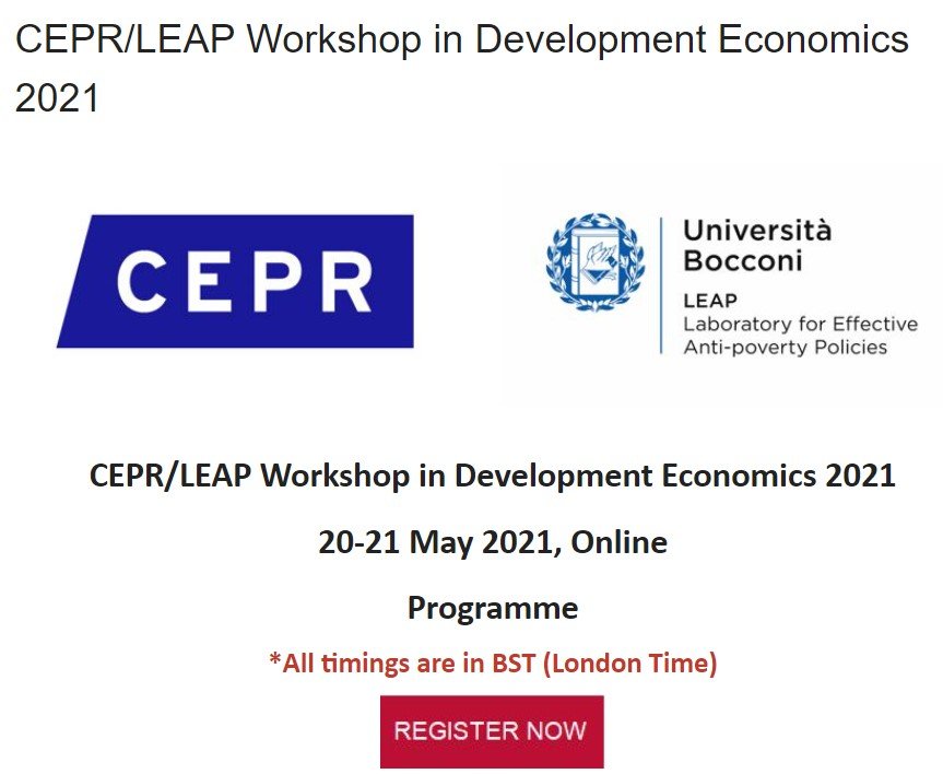 Image of CEPR/LEAP Workshop in Development Economics 2021
